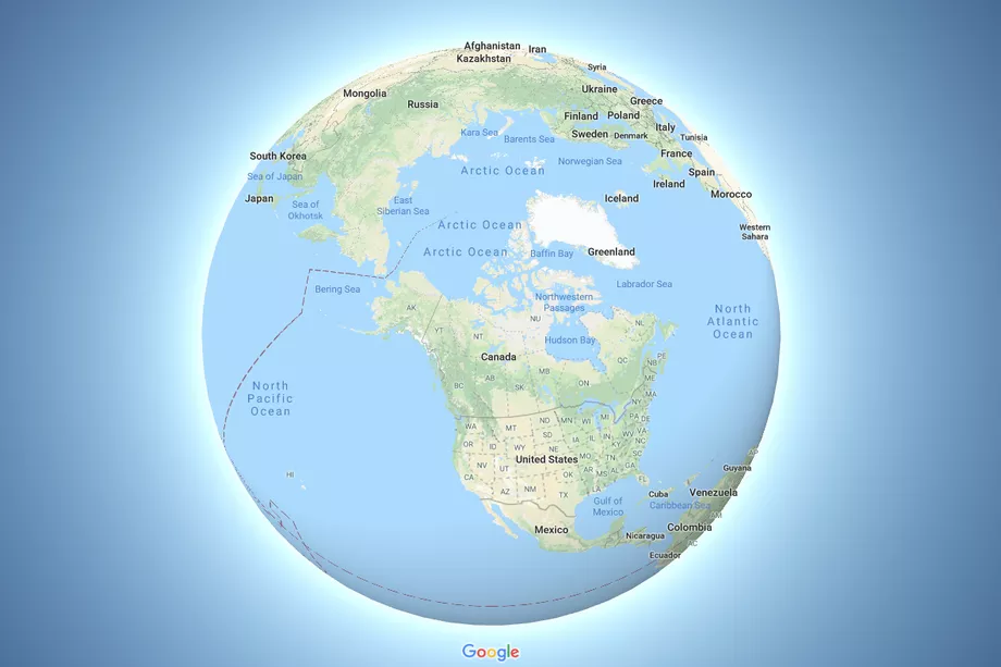 Земля в Google Maps